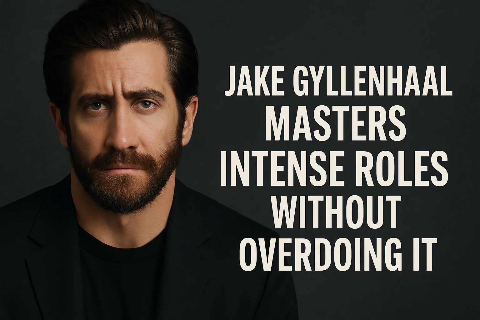 Jake Gyllenhaal in a serious portrait, showcasing his ability to portray intense roles with restraint and authenticity.