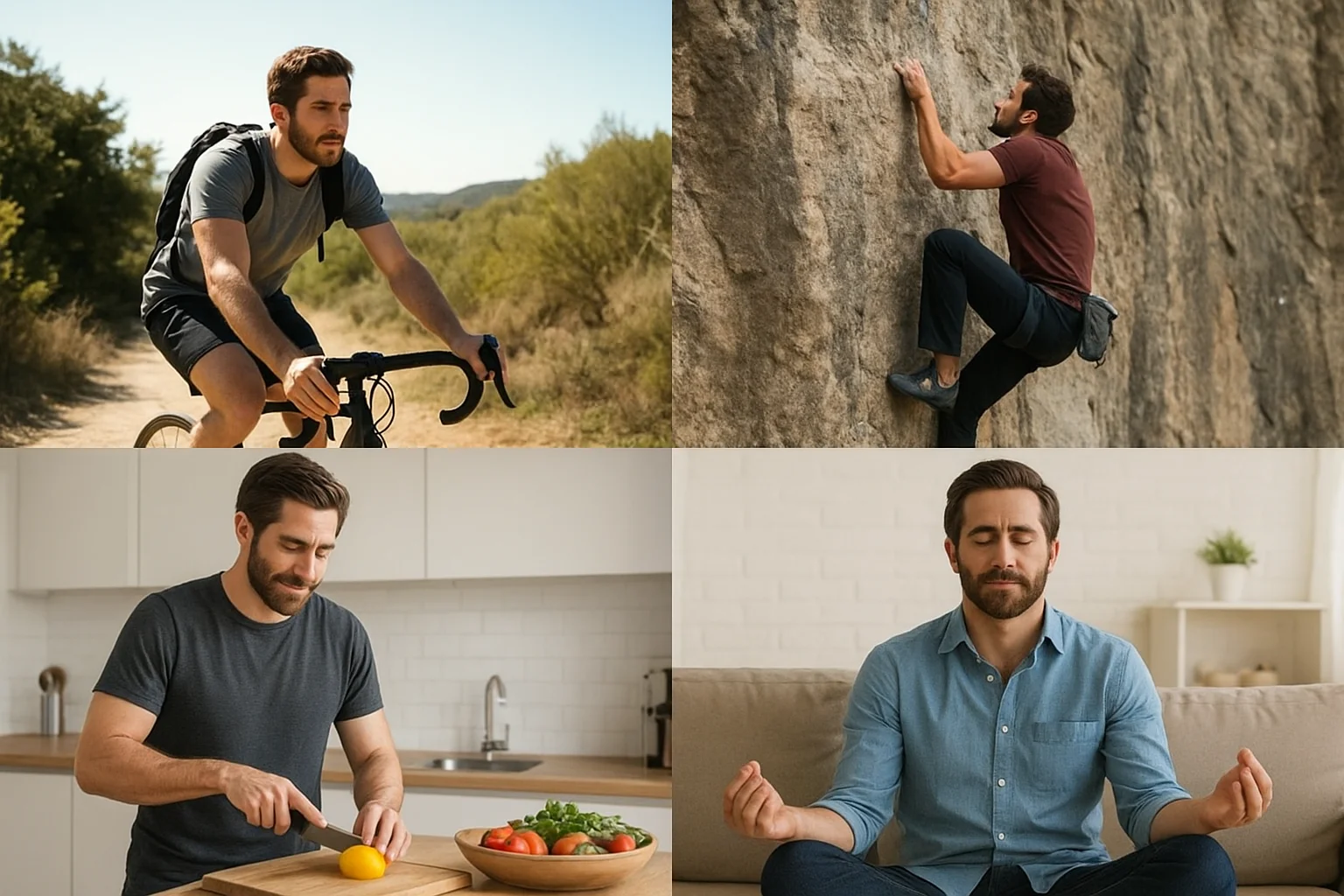 Jake Gyllenhaal relaxing outdoors, reflecting his passion for fitness, nature, and creative hobbies beyond acting