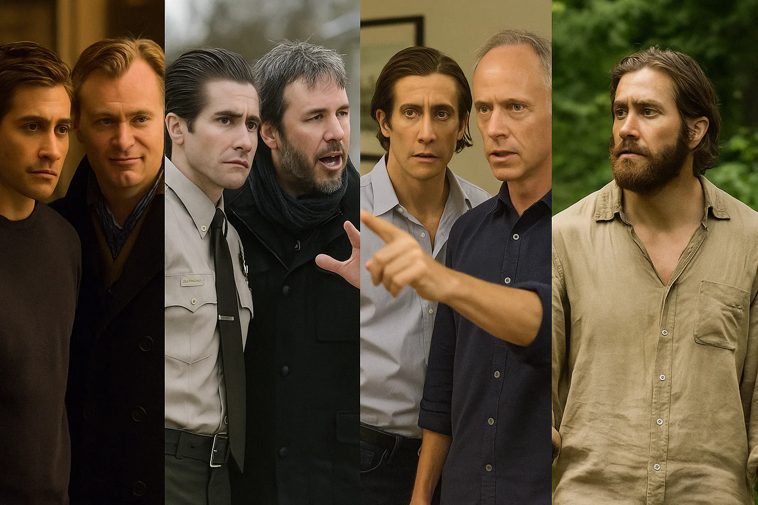 Jake Gyllenhaal collaborating with directors on set, highlighting his dedication to storytelling and filmmaking.